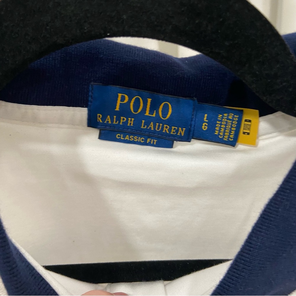 Polo by Ralph Lauren Men's Colorblock Logo Polo Shirt - Red, White, and Blue - Picture 5 of 7
